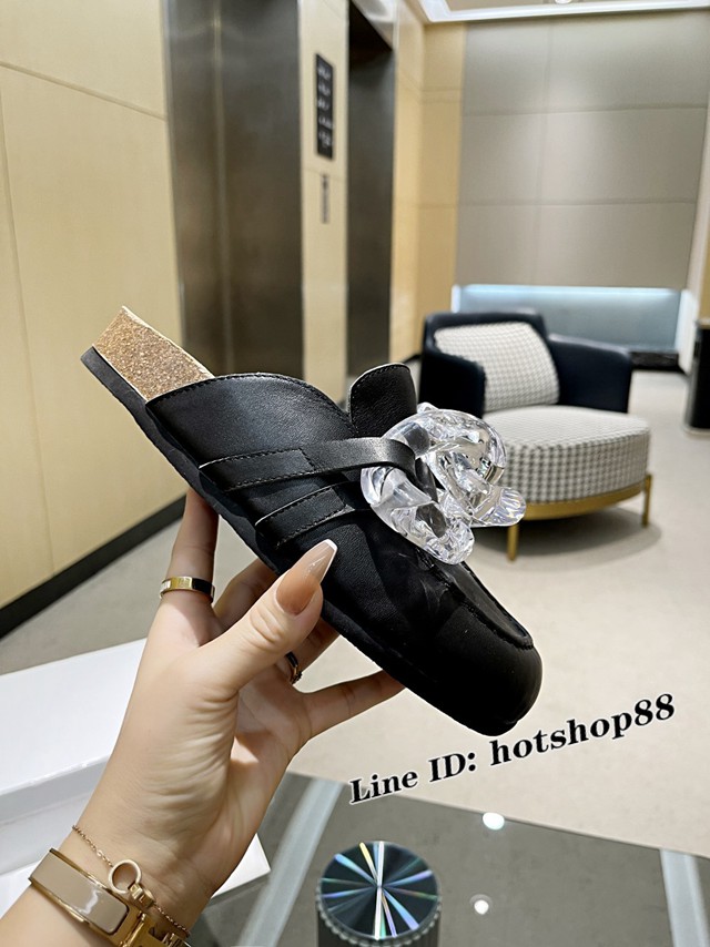 JW Anderson Chain Loafer穆勒透明樹脂扣穆勒鞋 女士半拖鞋 dx3459